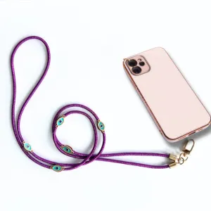 Metallic Crossbody Lanyard- Purple