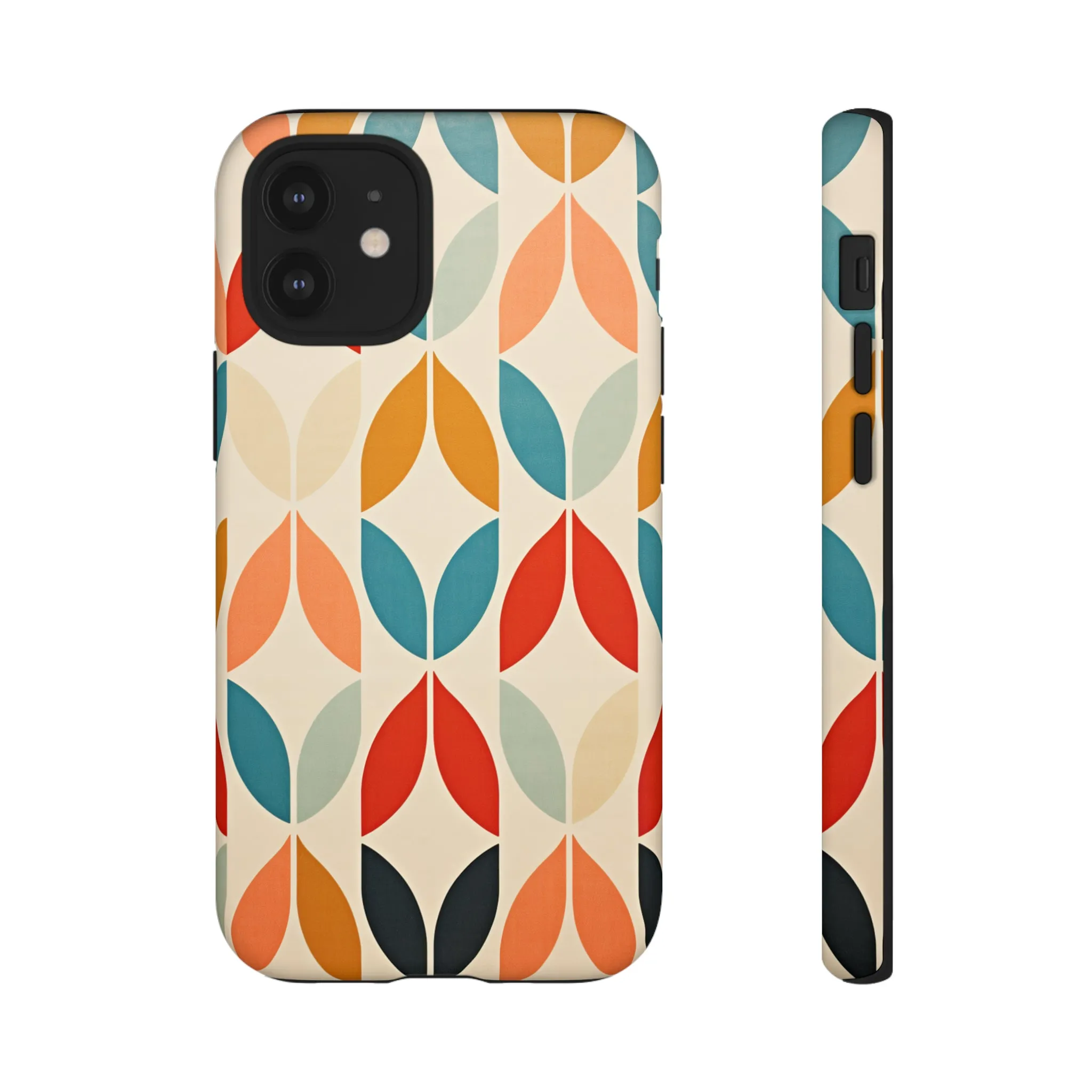 Mid-Century Modern Petals: A Retro Geometric Tapestry Tough Phone Cases