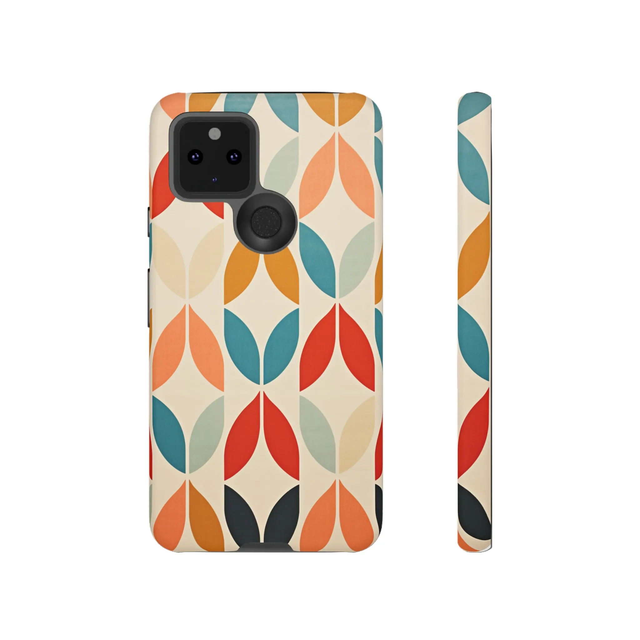Mid-Century Modern Petals: A Retro Geometric Tapestry Tough Phone Cases