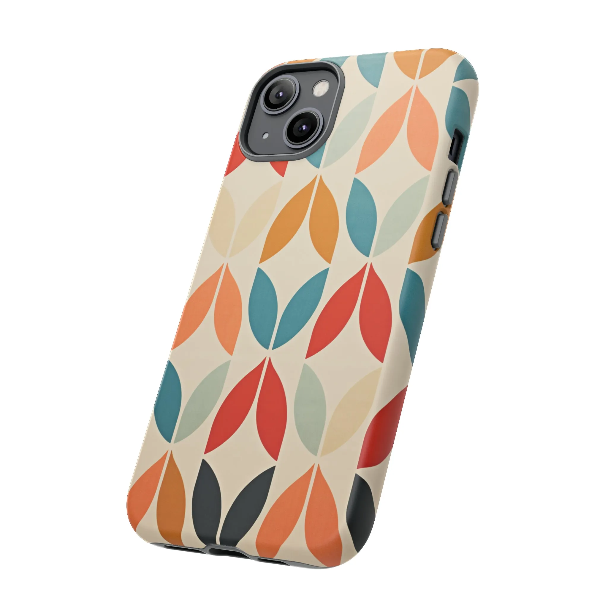 Mid-Century Modern Petals: A Retro Geometric Tapestry Tough Phone Cases