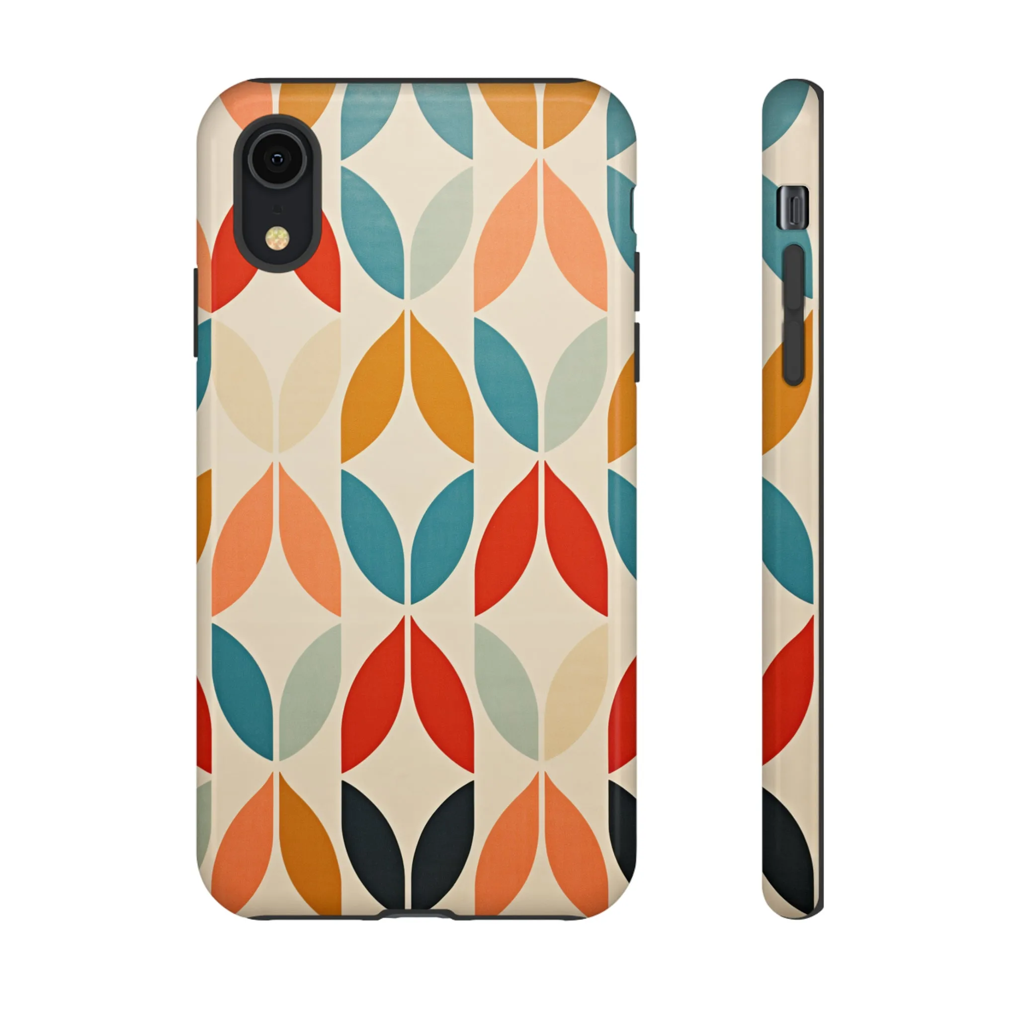 Mid-Century Modern Petals: A Retro Geometric Tapestry Tough Phone Cases