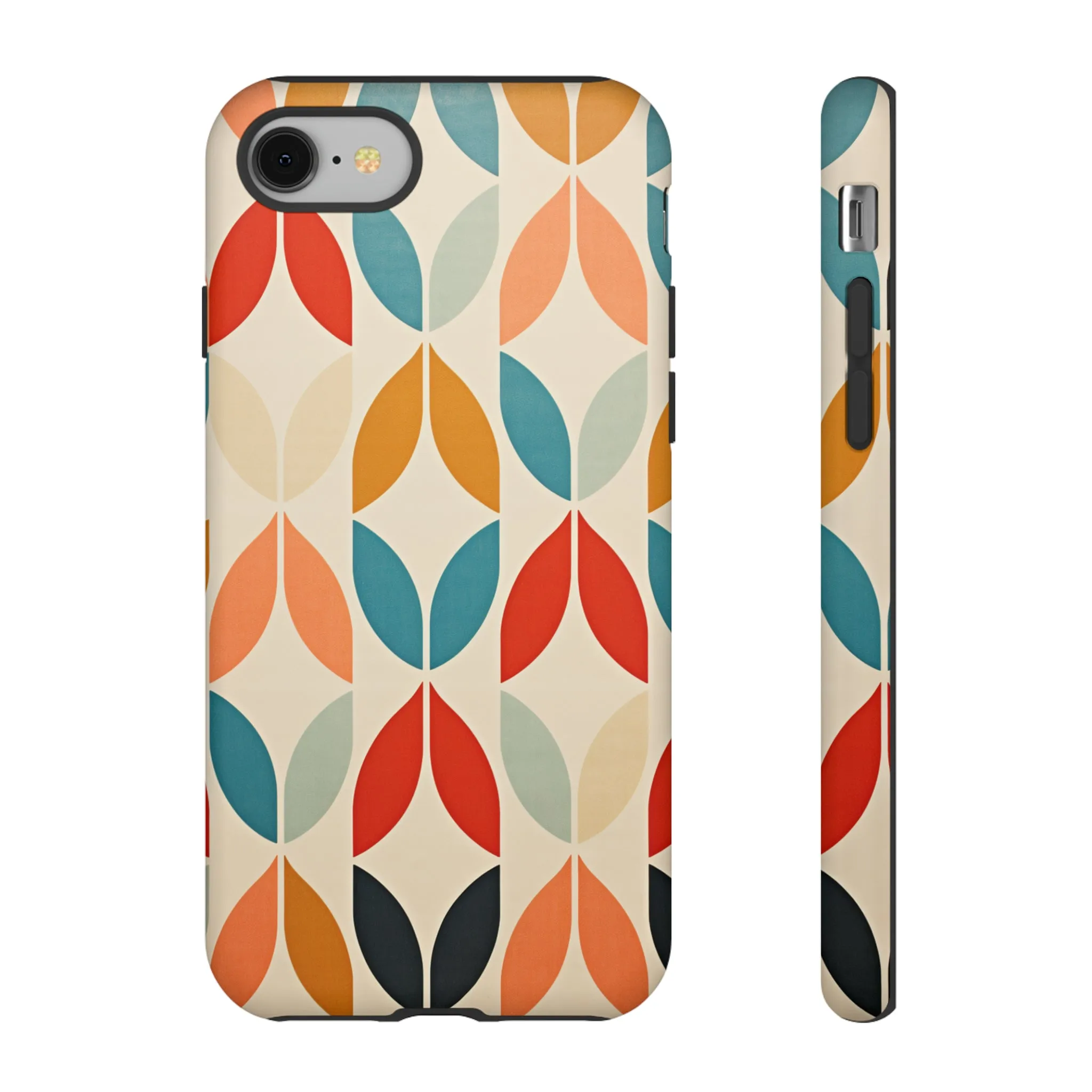 Mid-Century Modern Petals: A Retro Geometric Tapestry Tough Phone Cases