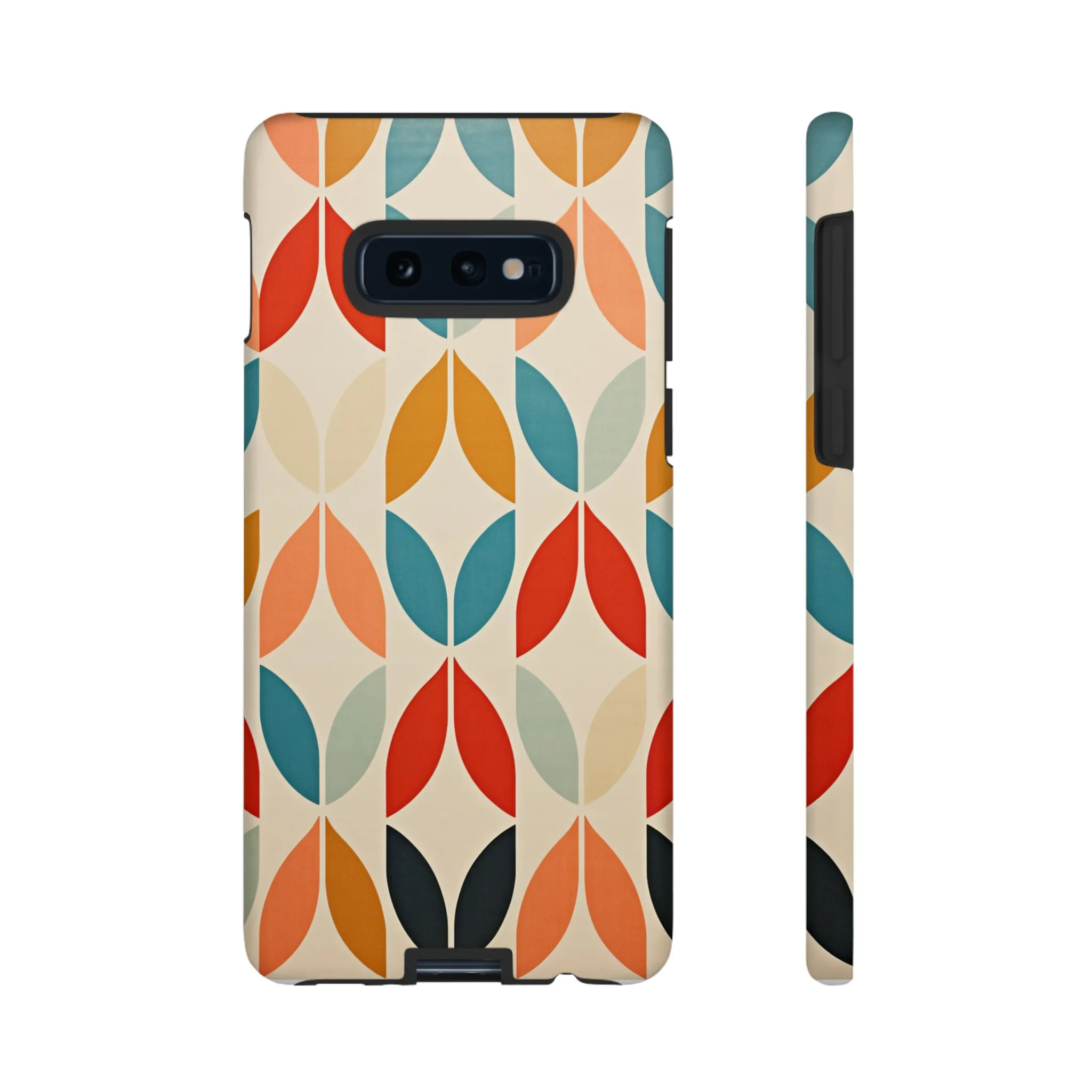 Mid-Century Modern Petals: A Retro Geometric Tapestry Tough Phone Cases