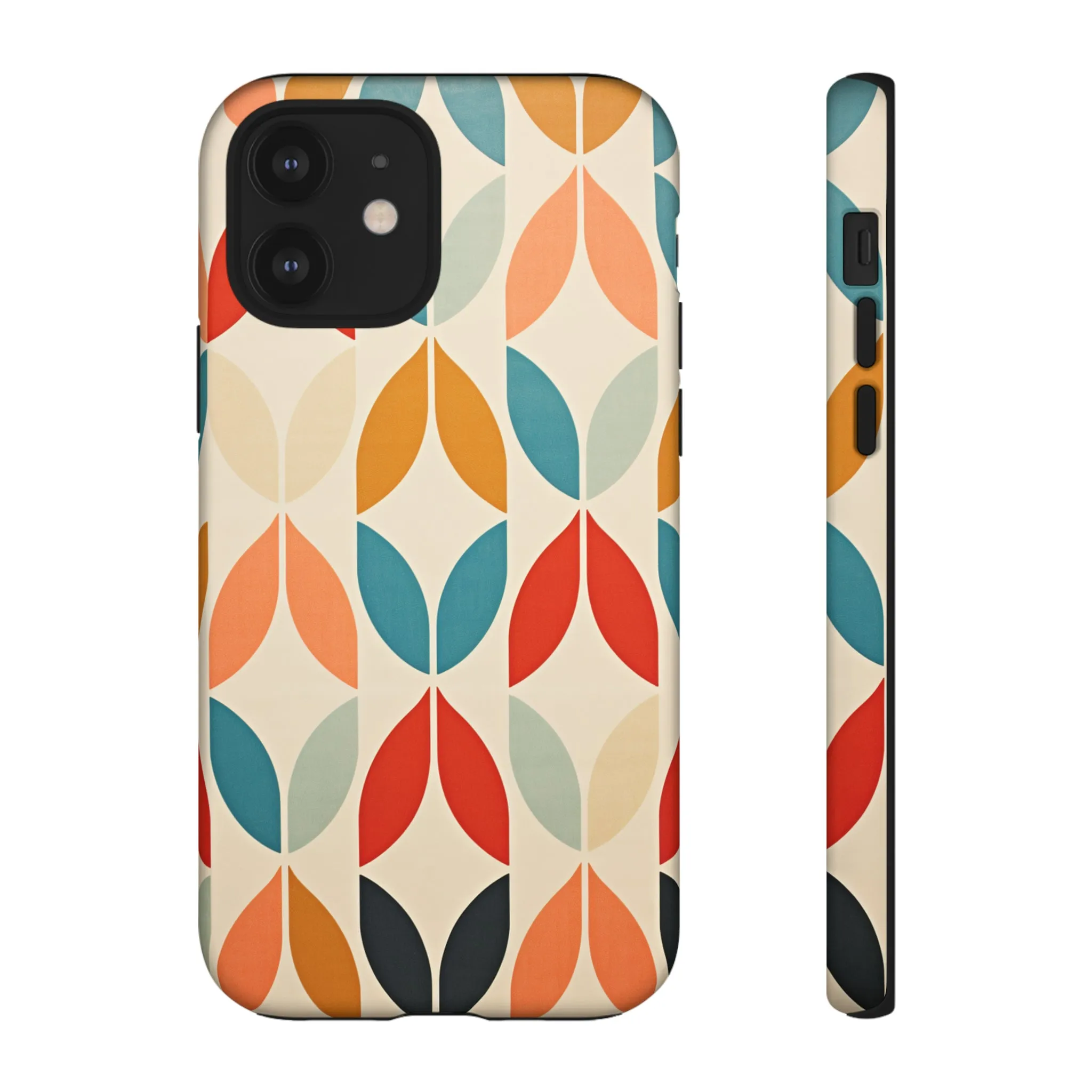 Mid-Century Modern Petals: A Retro Geometric Tapestry Tough Phone Cases
