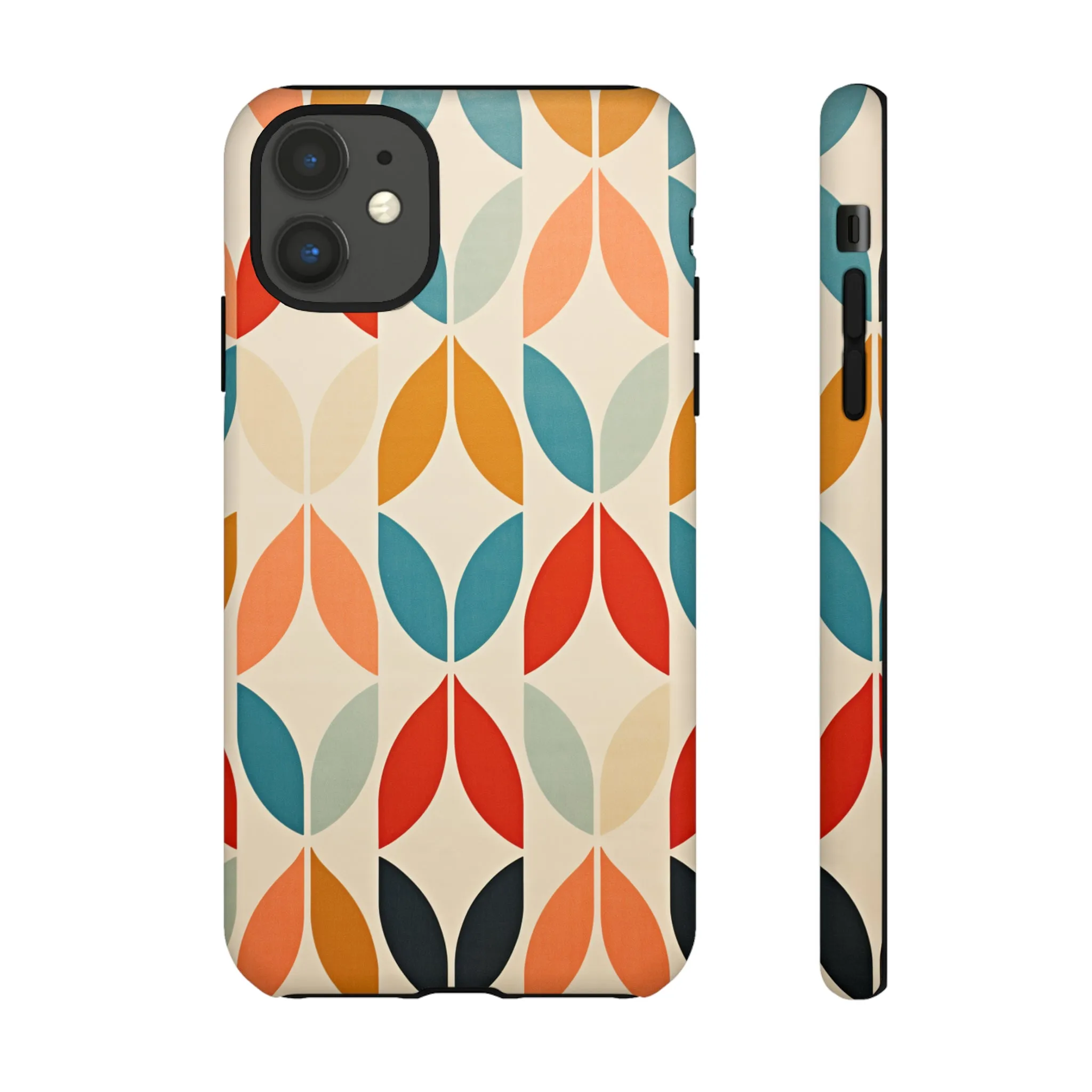 Mid-Century Modern Petals: A Retro Geometric Tapestry Tough Phone Cases