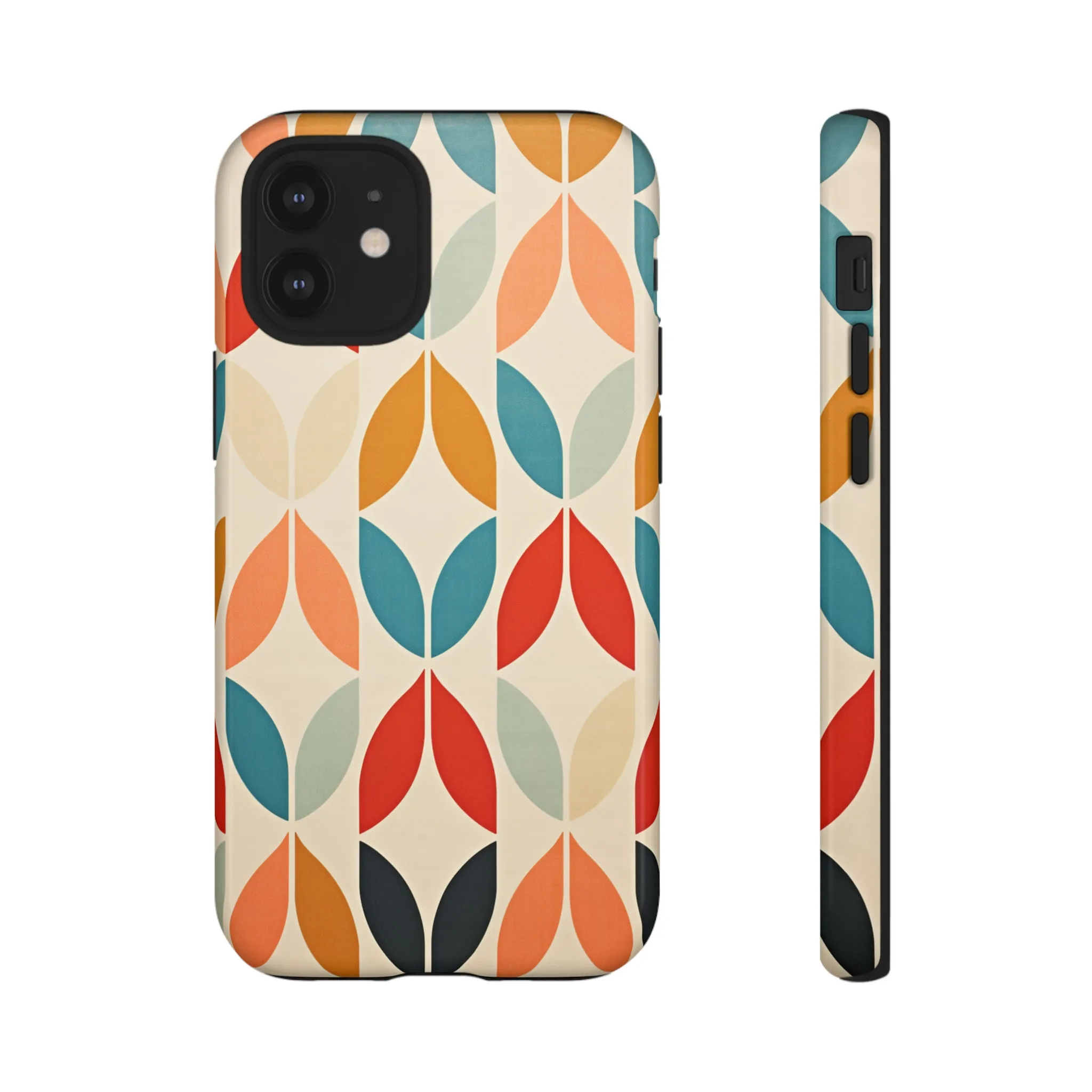 Mid-Century Modern Petals: A Retro Geometric Tapestry Tough Phone Cases