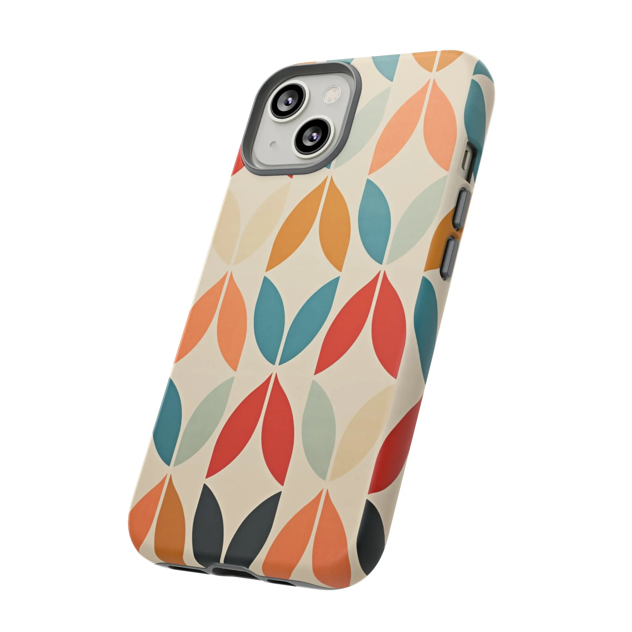 Mid-Century Modern Petals: A Retro Geometric Tapestry Tough Phone Cases
