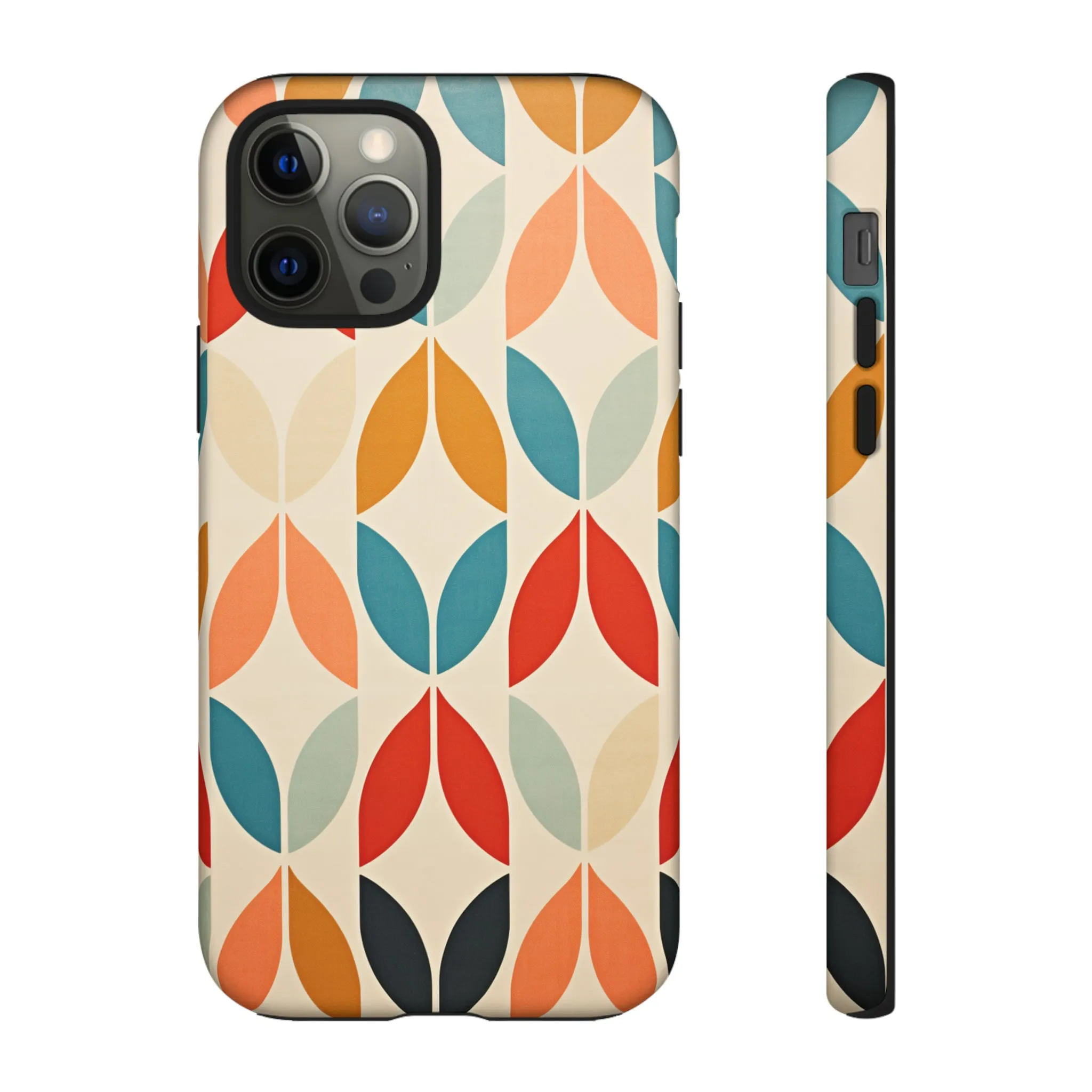 Mid-Century Modern Petals: A Retro Geometric Tapestry Tough Phone Cases