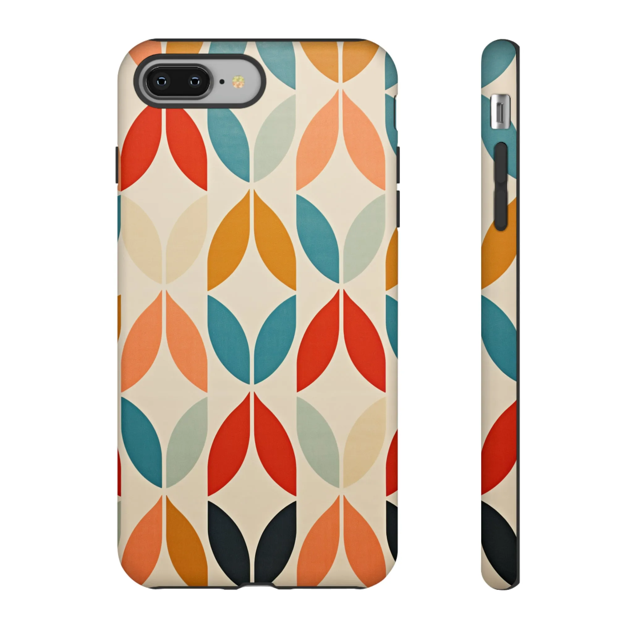 Mid-Century Modern Petals: A Retro Geometric Tapestry Tough Phone Cases