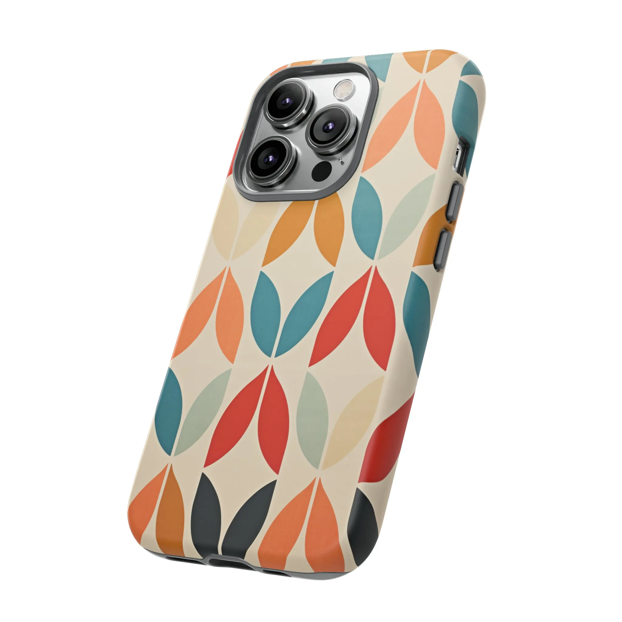Mid-Century Modern Petals: A Retro Geometric Tapestry Tough Phone Cases