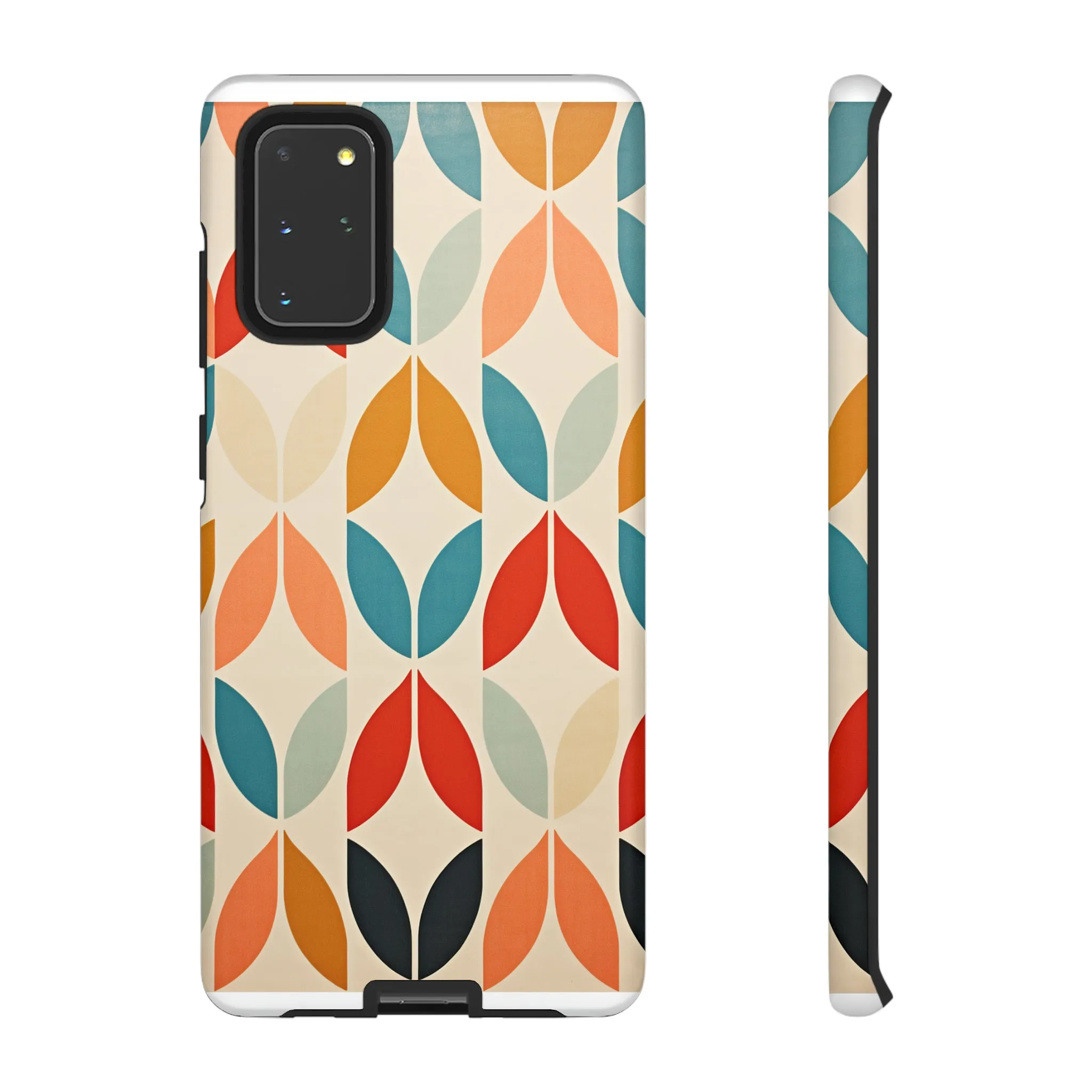 Mid-Century Modern Petals: A Retro Geometric Tapestry Tough Phone Cases