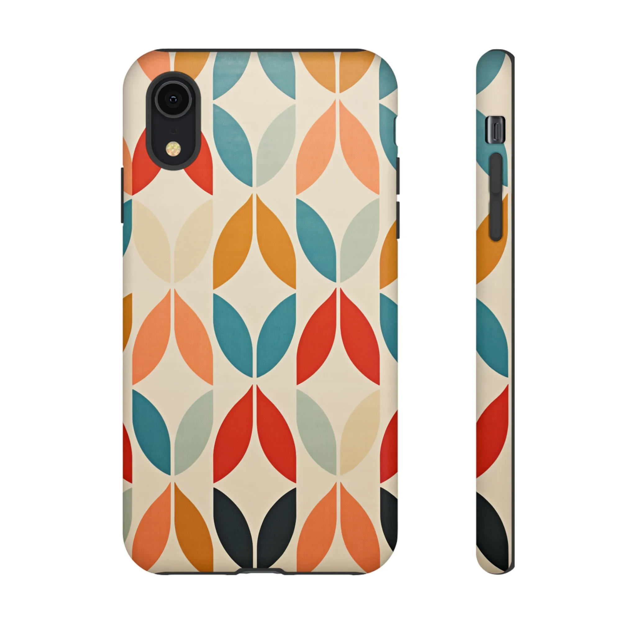 Mid-Century Modern Petals: A Retro Geometric Tapestry Tough Phone Cases