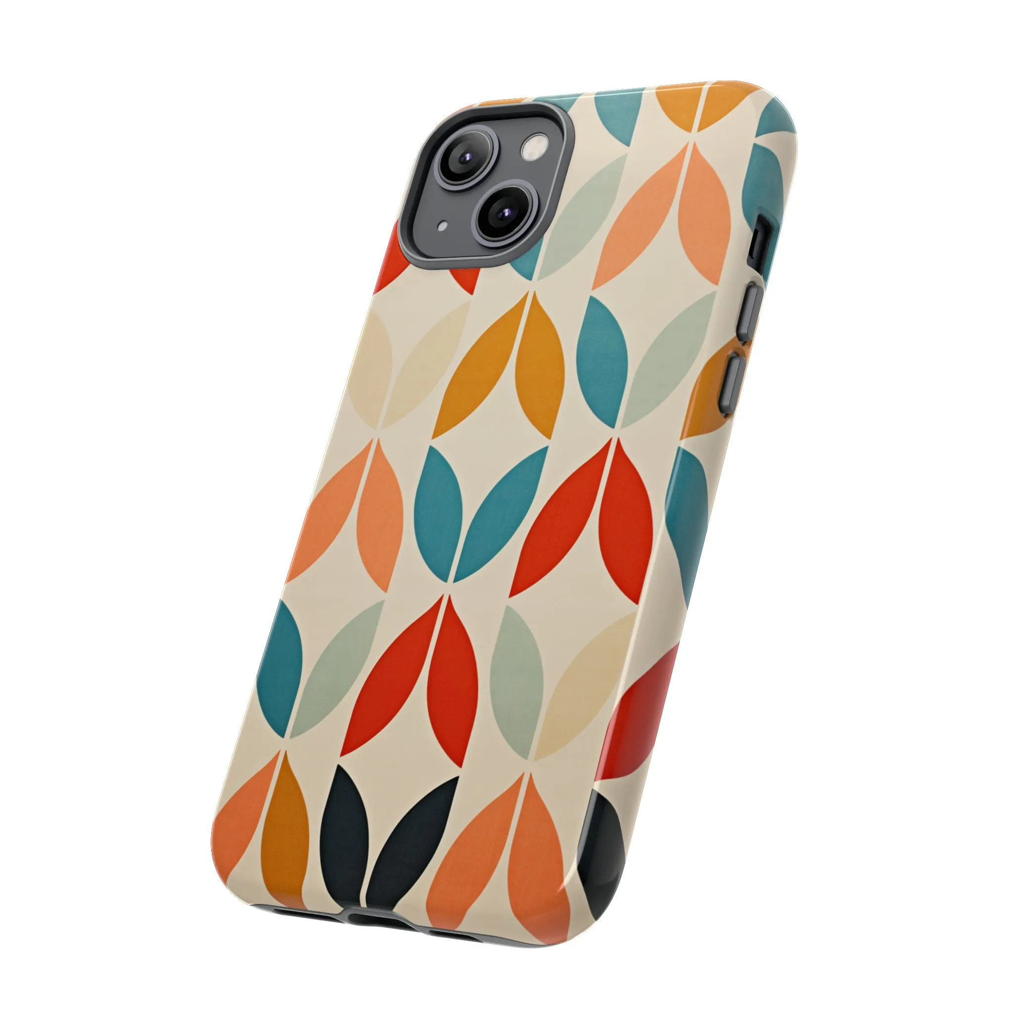 Mid-Century Modern Petals: A Retro Geometric Tapestry Tough Phone Cases