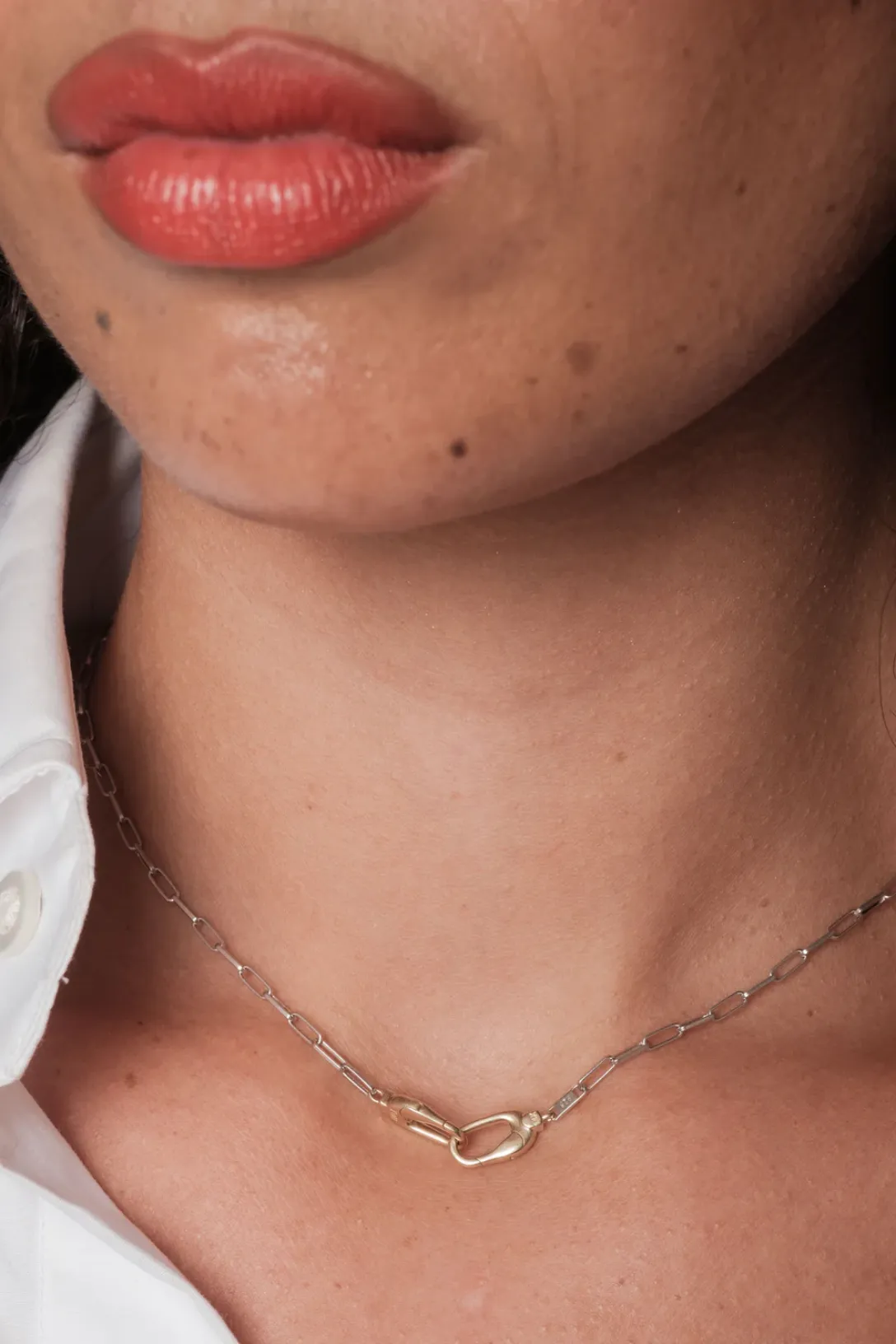 Mixed Paperclip Chain Sterling Silver/14k Gold | 16"