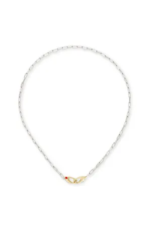 Mixed Paperclip Chain Sterling Silver/14k Gold | 16"
