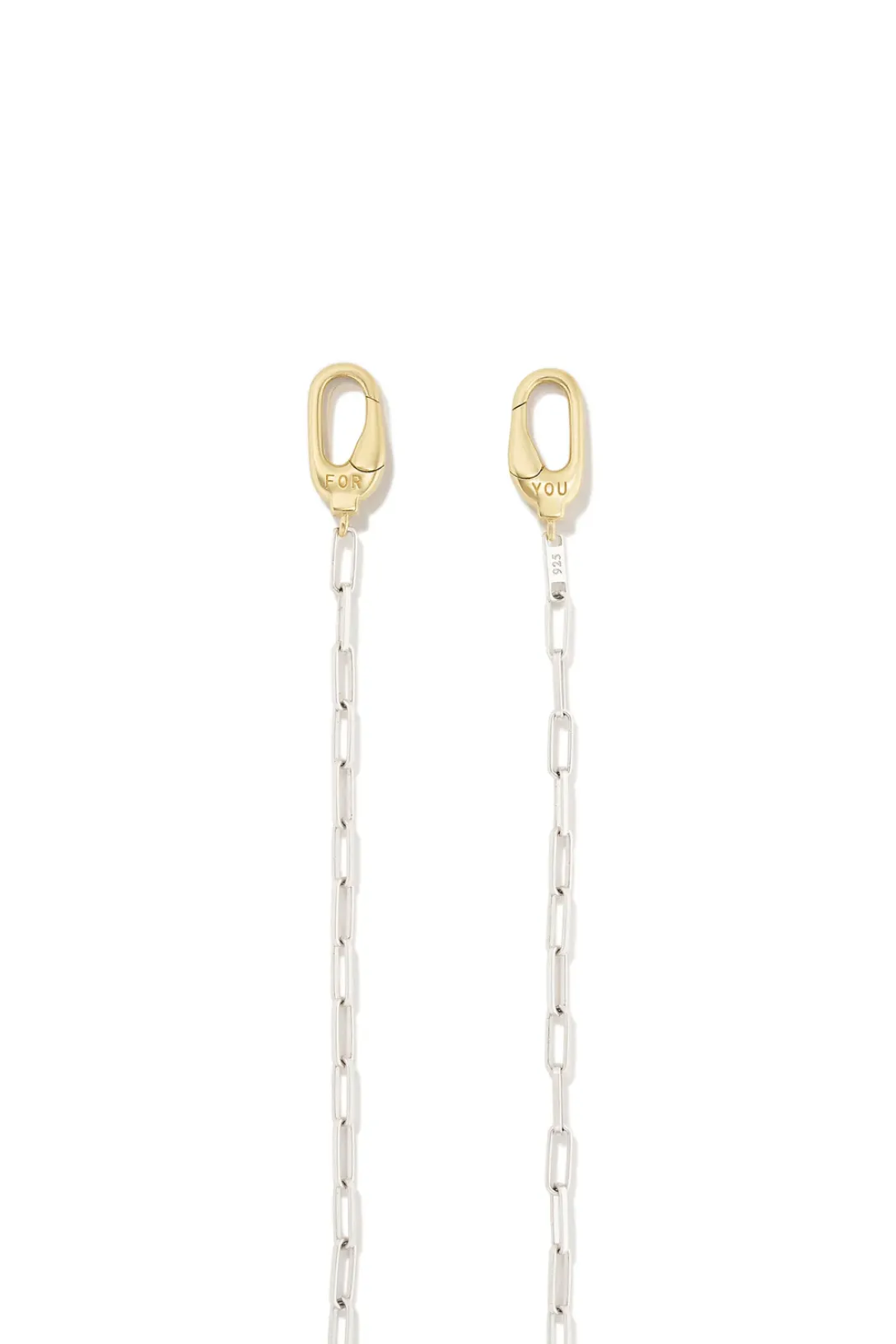 Mixed Paperclip Chain Sterling Silver/14k Gold | 16"