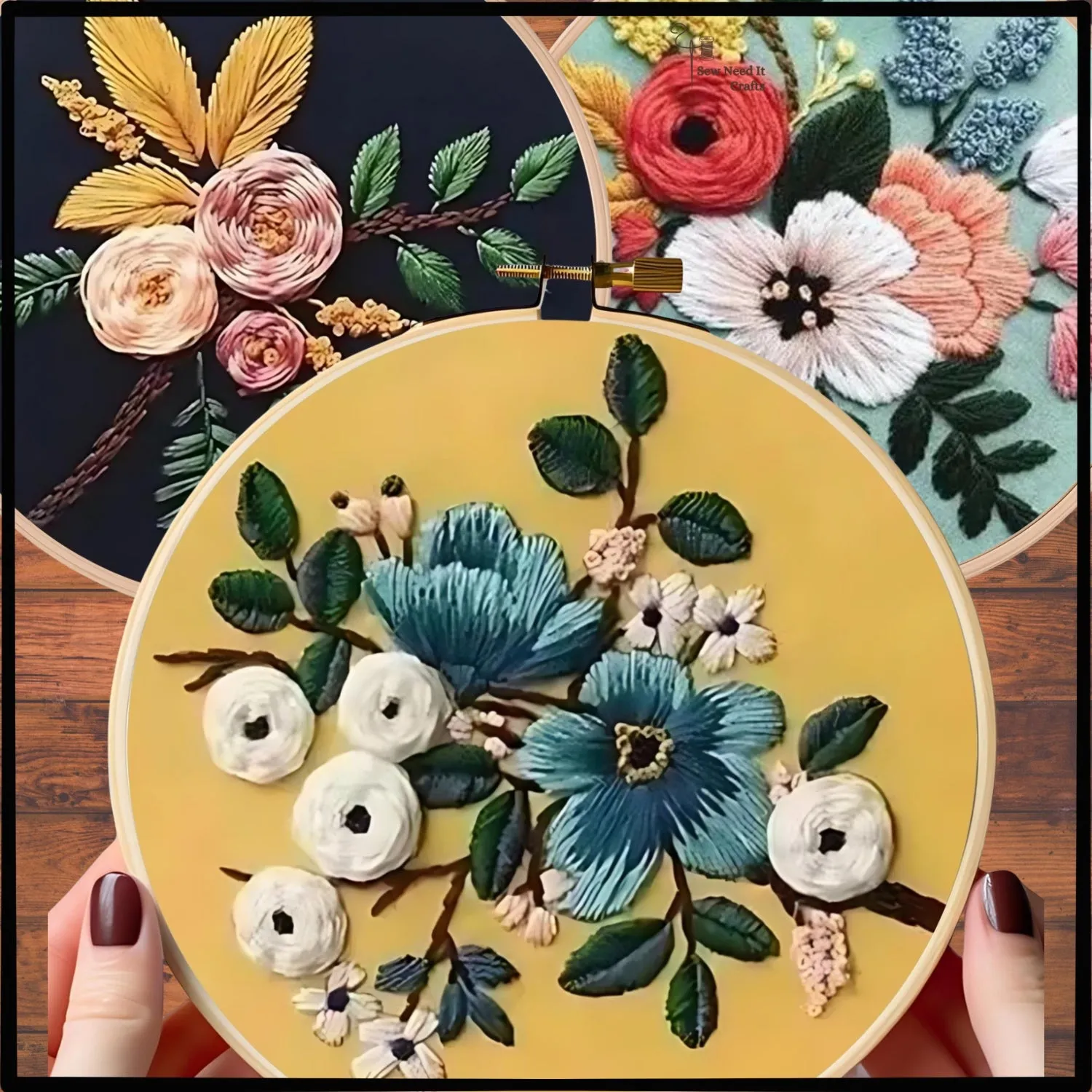 Modern 3D Floral Embroidery Set 3