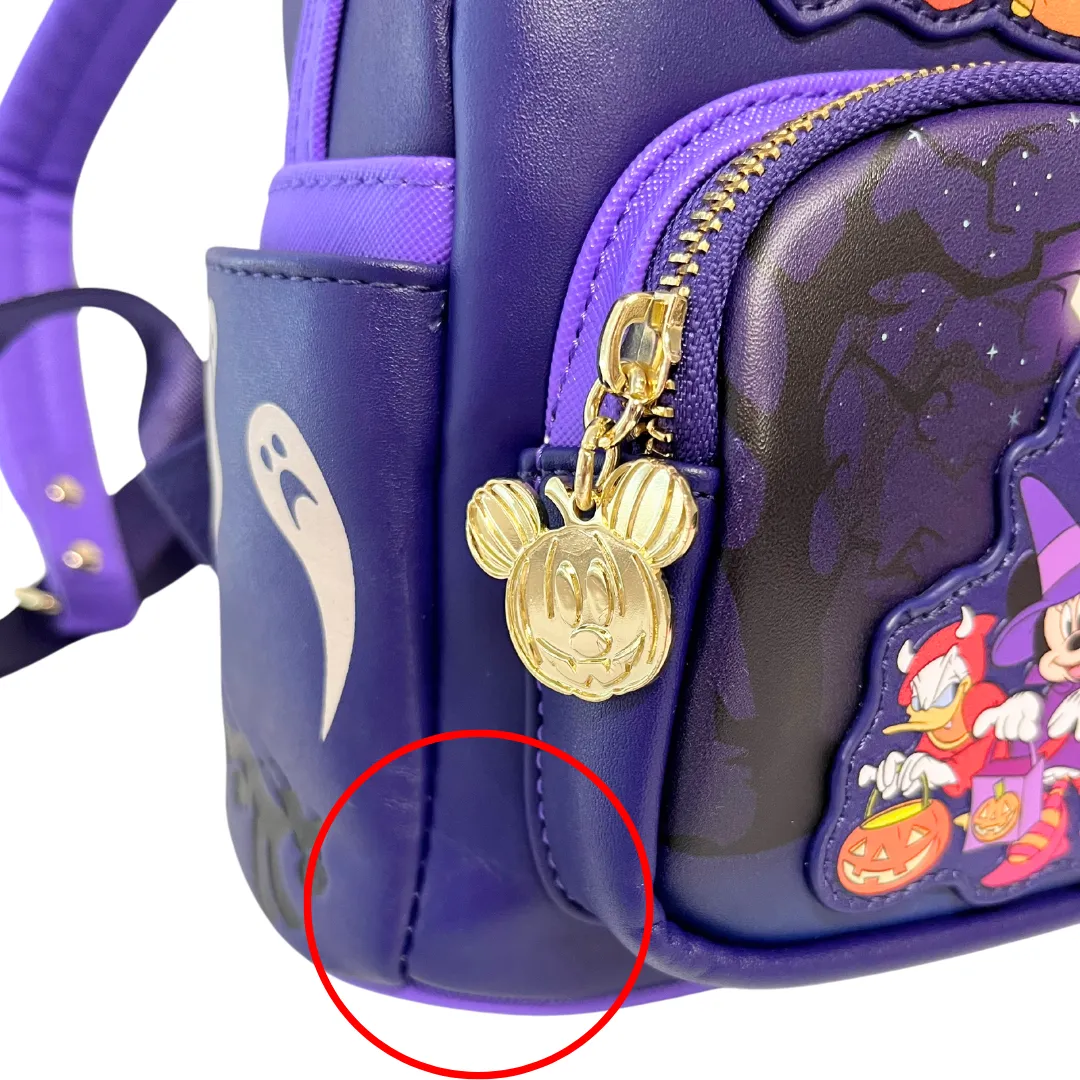 Modern Pinup Exclusive Loungefly Disney Mickey and Friends Halloween Mini Backpack DEFECTIVE #276