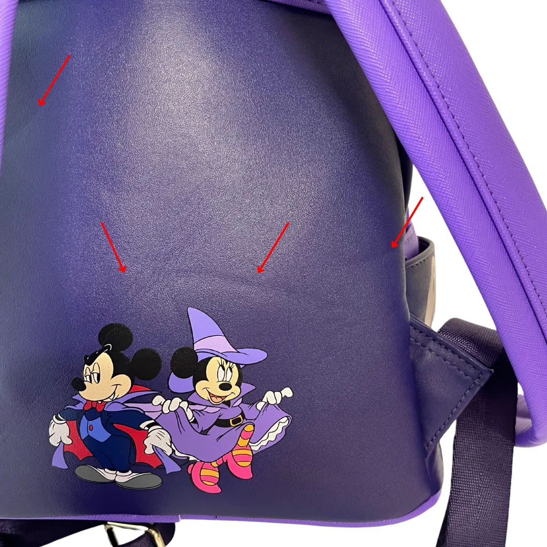 Modern Pinup Exclusive Loungefly Disney Mickey and Friends Halloween Mini Backpack DEFECTIVE #276