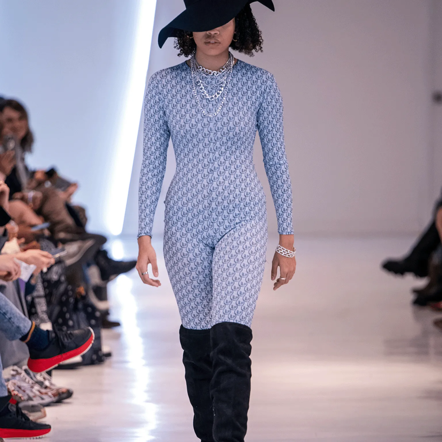 Monogrammed Knit Catsuit