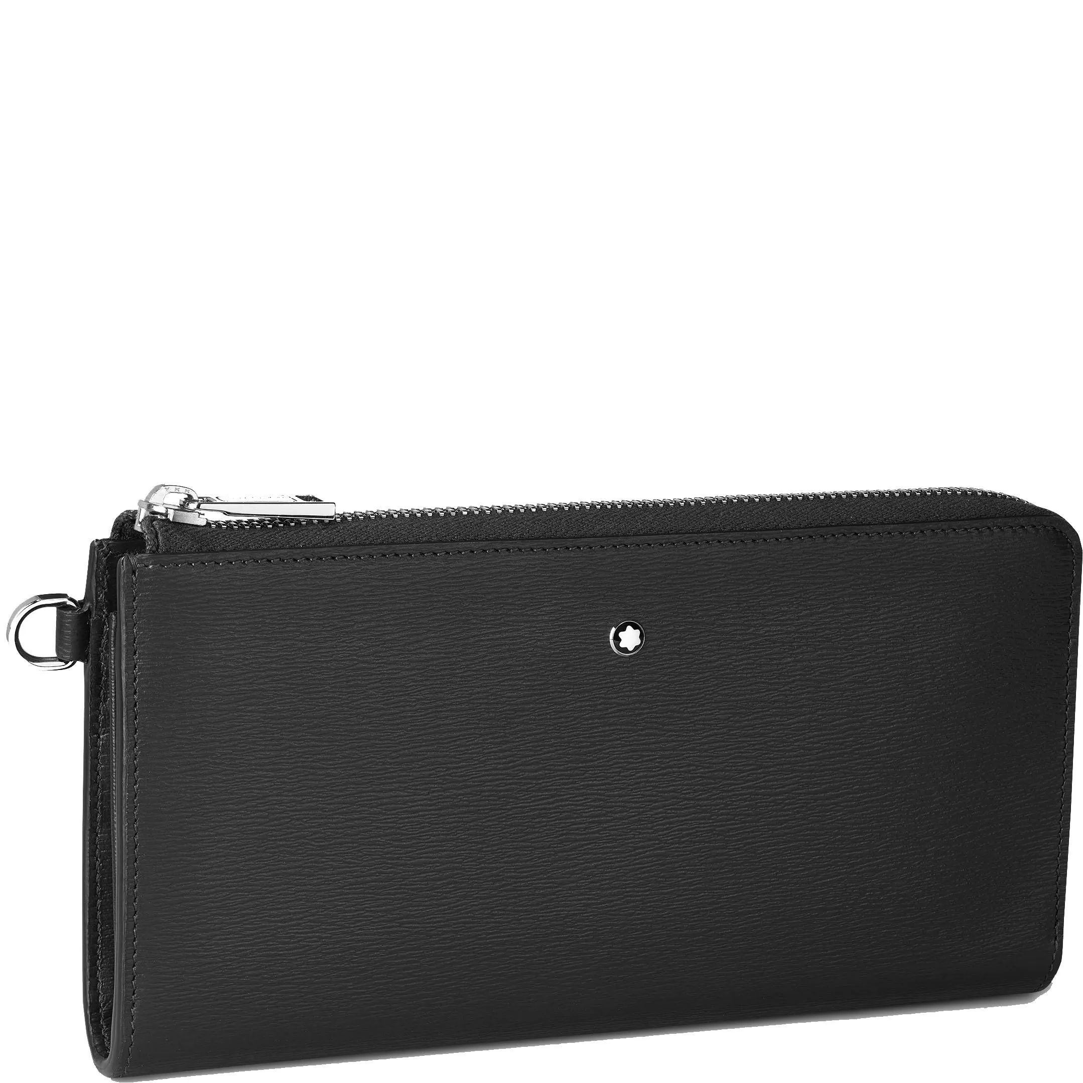 Montblanc 12 long portfolio mesherstück 4810 black with zipper and removable wrist strap 129248