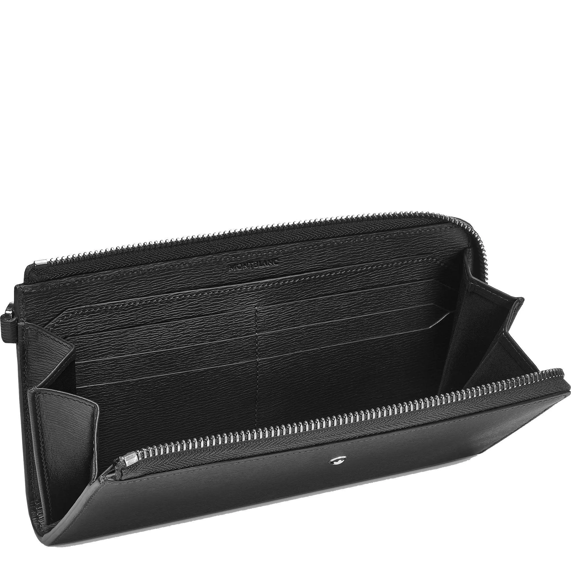 Montblanc 12 long portfolio mesherstück 4810 black with zipper and removable wrist strap 129248