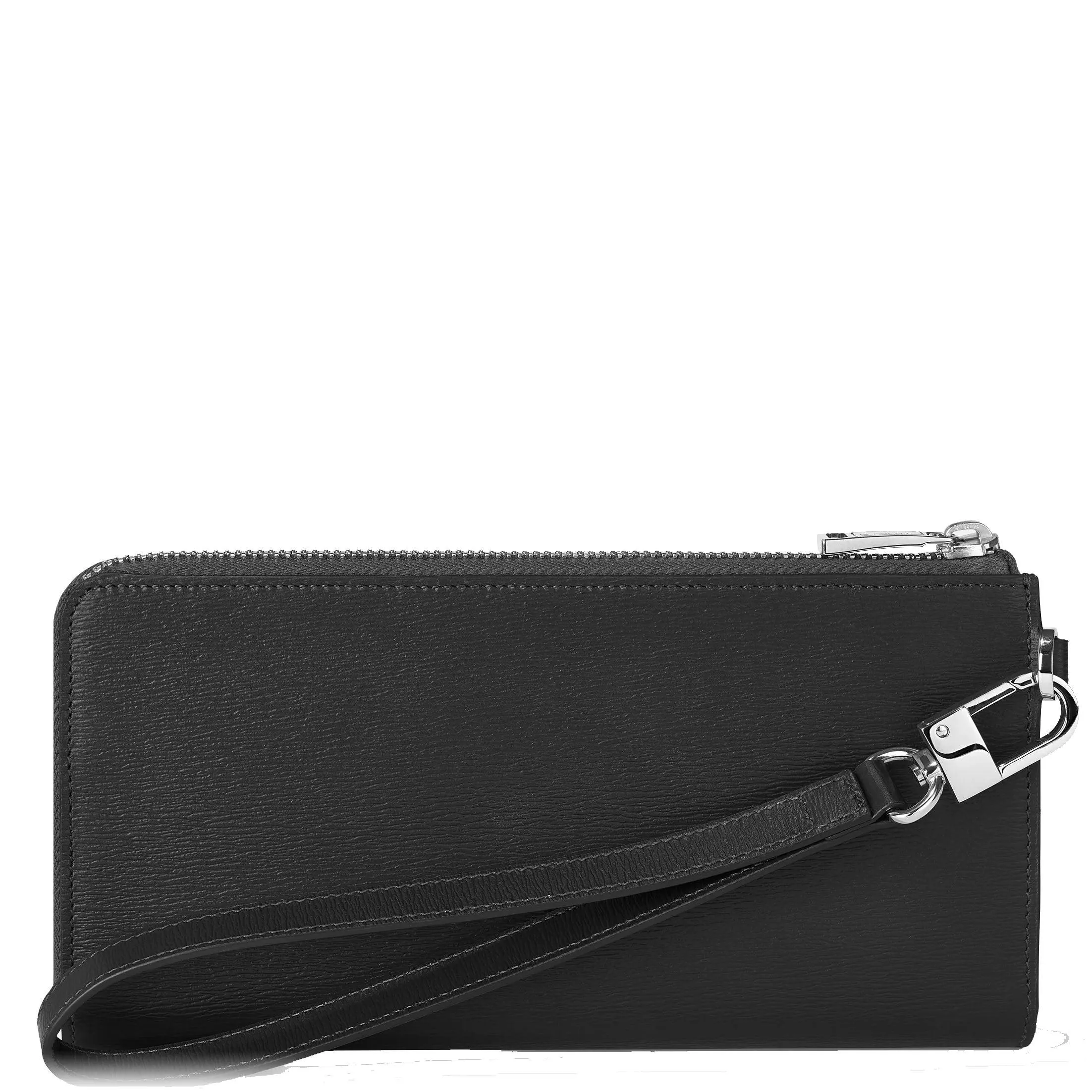 Montblanc 12 long portfolio mesherstück 4810 black with zipper and removable wrist strap 129248