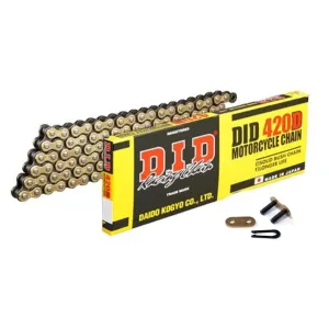 Motorcycle Chain DID Heavy Duty Gold 420 D 112 (RJ) 58 T Sprocket Upgrade Version
