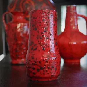 Mottled Red & Black Vase