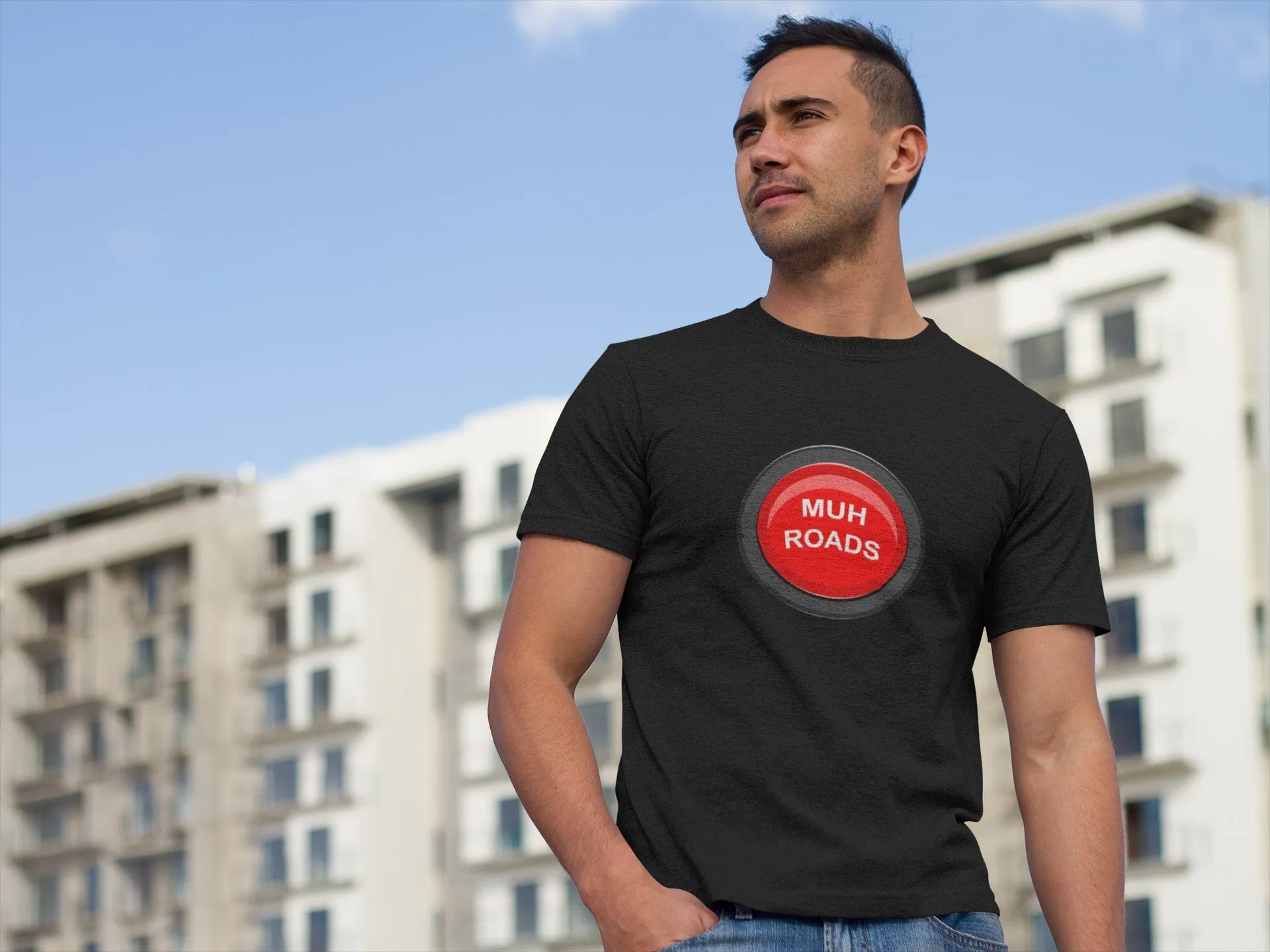 Muh Roads Button Economy T Shirt