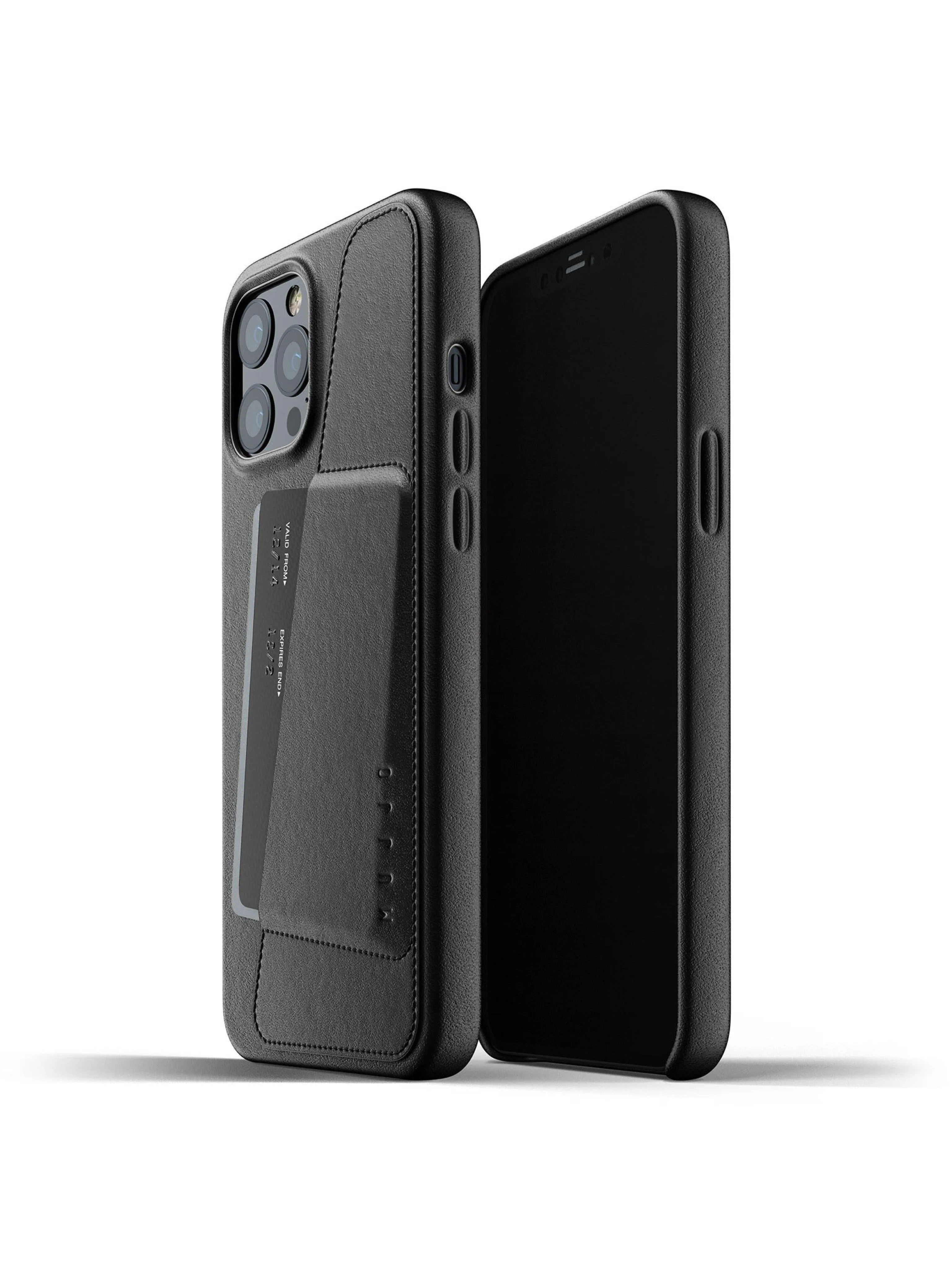 Mujjo Full Leather Wallet Case for iPhone 12 Pro Max Black