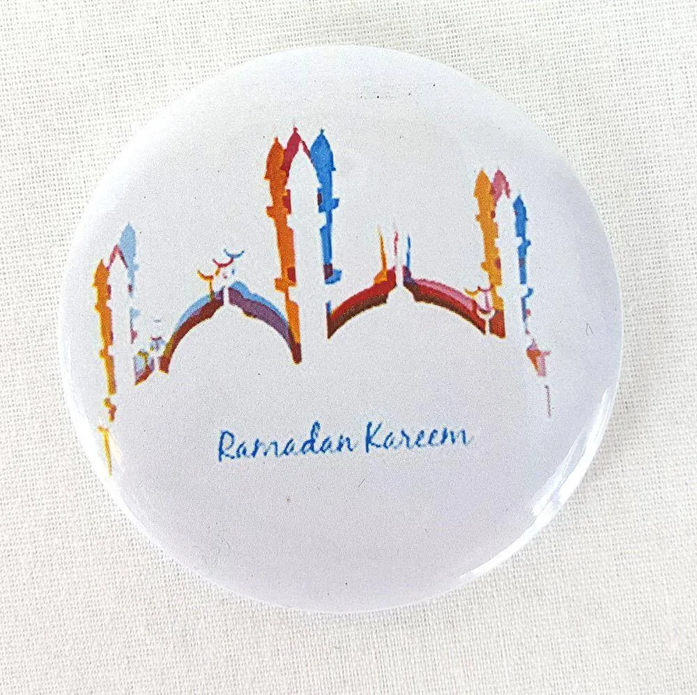 Muslim BADGE BUTTON PIN "Eid Mubarak" (Big Size 2.25inch/58mm) ISLAM GIFT