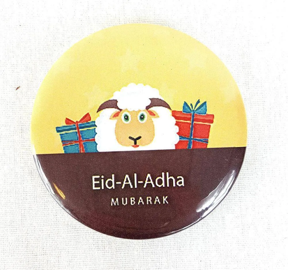 Muslim BADGE BUTTON PIN "Eid Mubarak" (Big Size 2.25inch/58mm) ISLAM GIFT