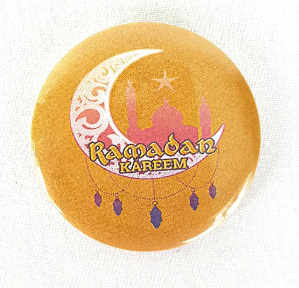 Muslim BADGE BUTTON PIN "Eid Mubarak" (Big Size 2.25inch/58mm) ISLAM GIFT