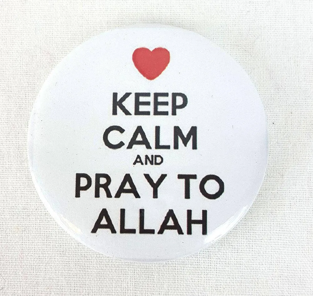 Muslim BADGE BUTTON PIN "Eid Mubarak" (Big Size 2.25inch/58mm) ISLAM GIFT