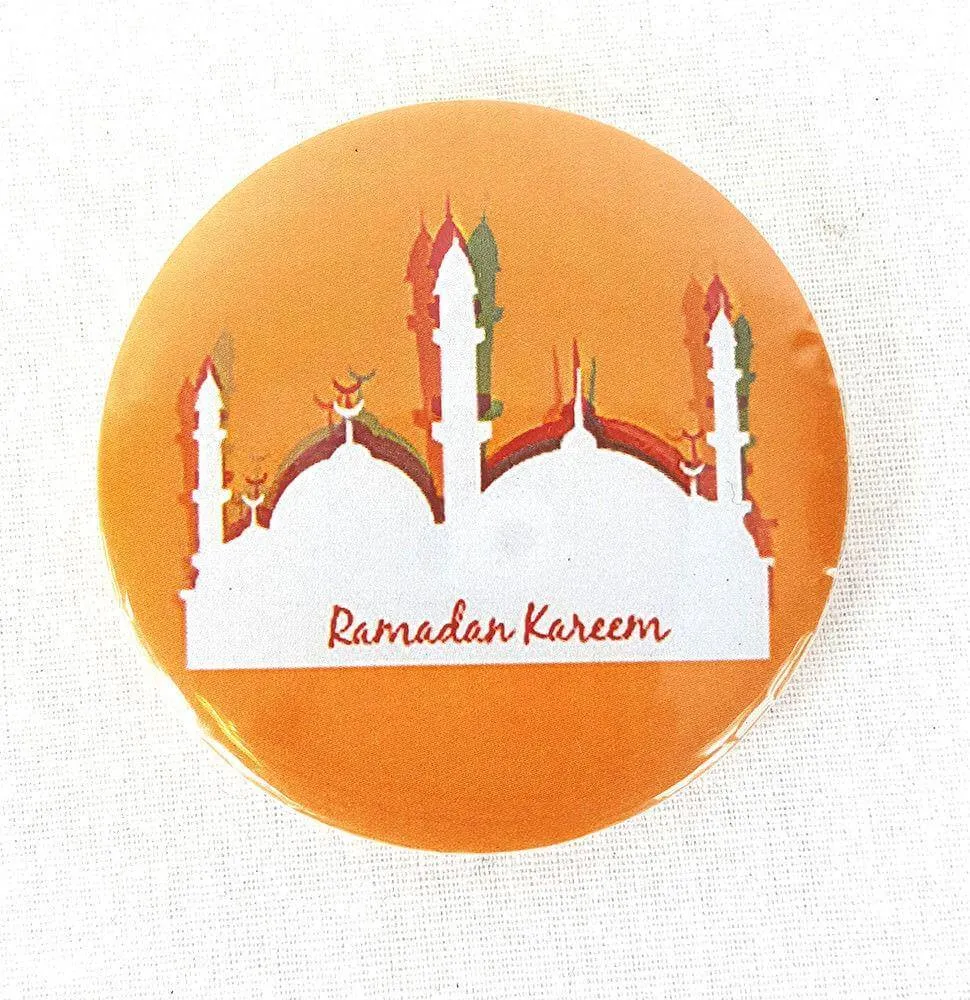 Muslim BADGE BUTTON PIN "Eid Mubarak" (Big Size 2.25inch/58mm) ISLAM GIFT
