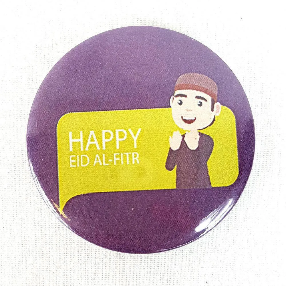 Muslim BADGE BUTTON PIN "Eid Mubarak" (Big Size 2.25inch/58mm) ISLAM GIFT