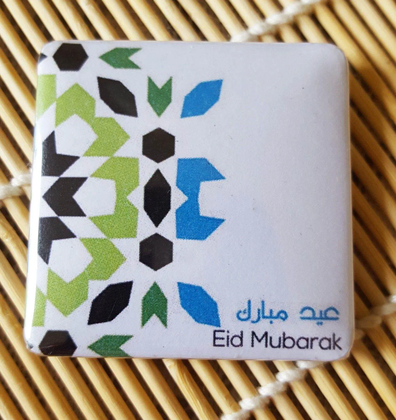 Muslim BADGE BUTTON PIN "Eid Mubarak" (Big Size 2.25inch/58mm) ISLAMIC GIFT