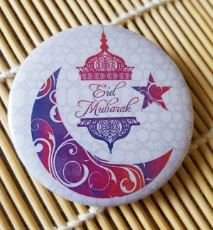 Muslim BADGE BUTTON PIN "Eid Mubarak" (Big Size 2.25inch/58mm) ISLAMIC GIFT