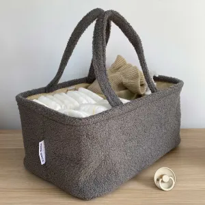 Nappy Caddy - Teddy Fleece - Dark Greige