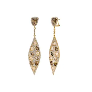 Neutral Color Fancy Drop Stud Earring