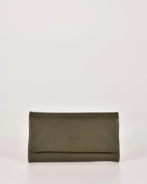 Nina RFID Leather Wallet Olive