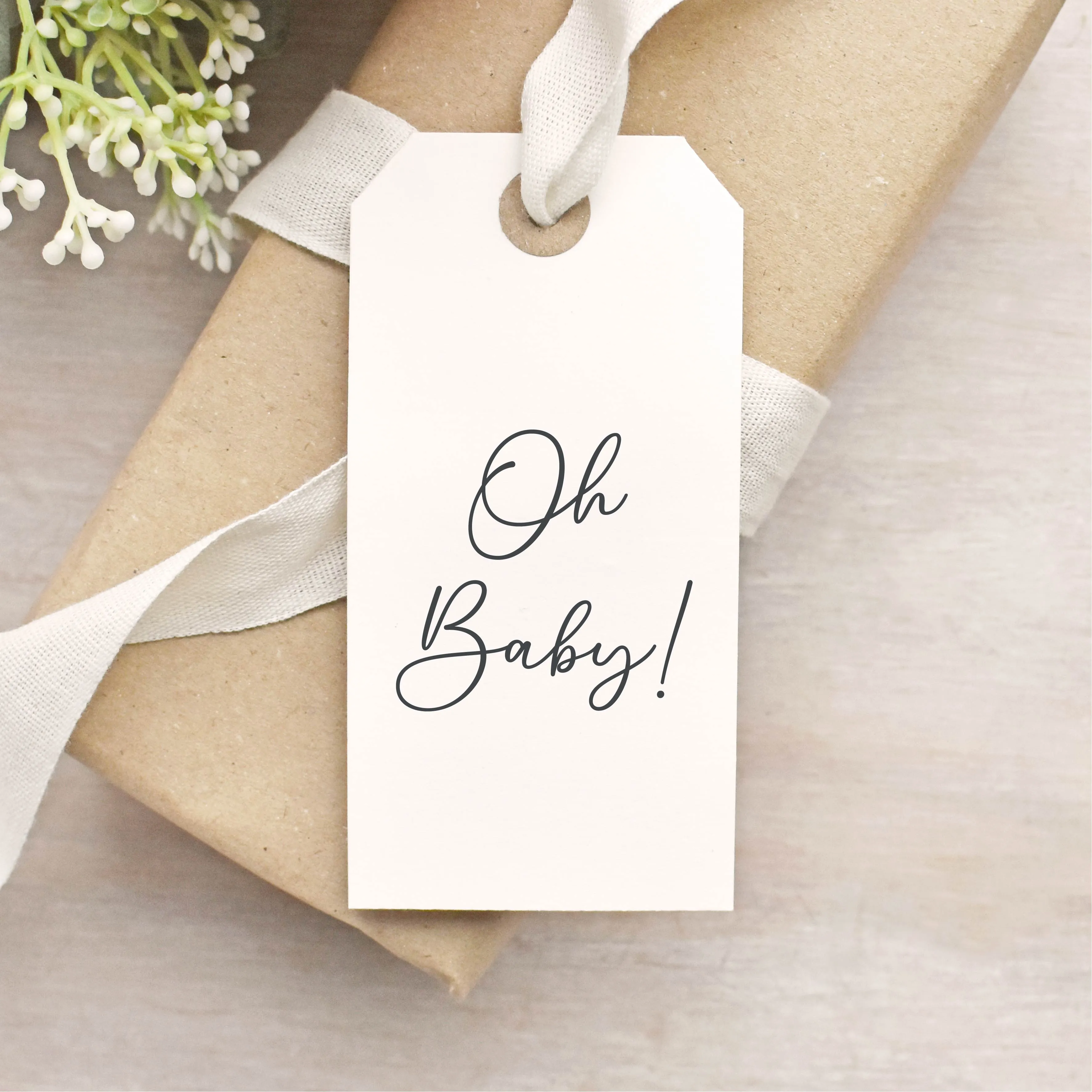 Oh Baby New Baby Shower Rubber Stamp
