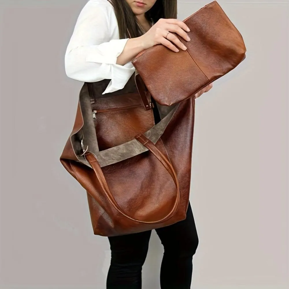 Olivia | Retro Softness Large Capacity Tote Bag