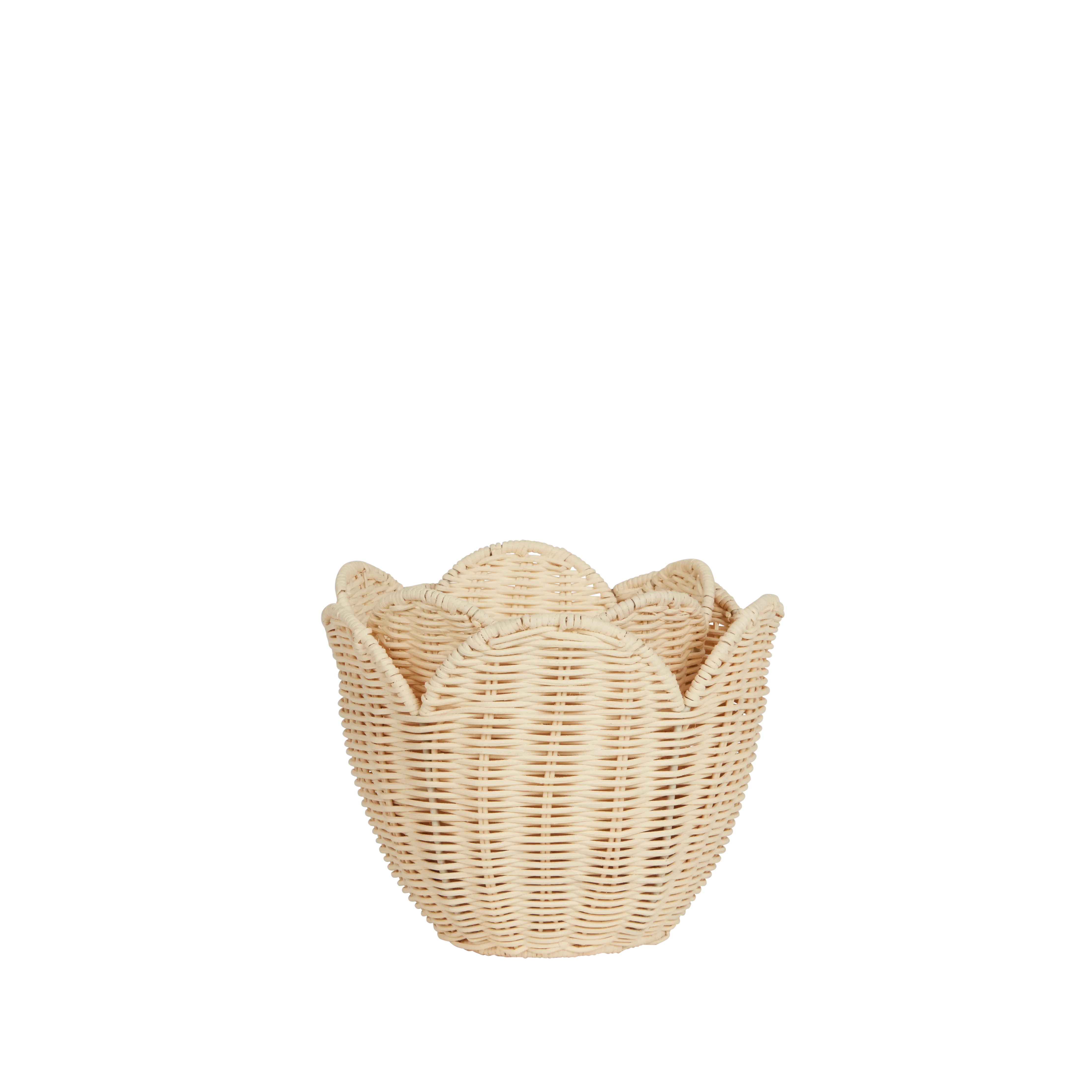 Olli Ella Rattan Lily Basket Set - Buttercream
