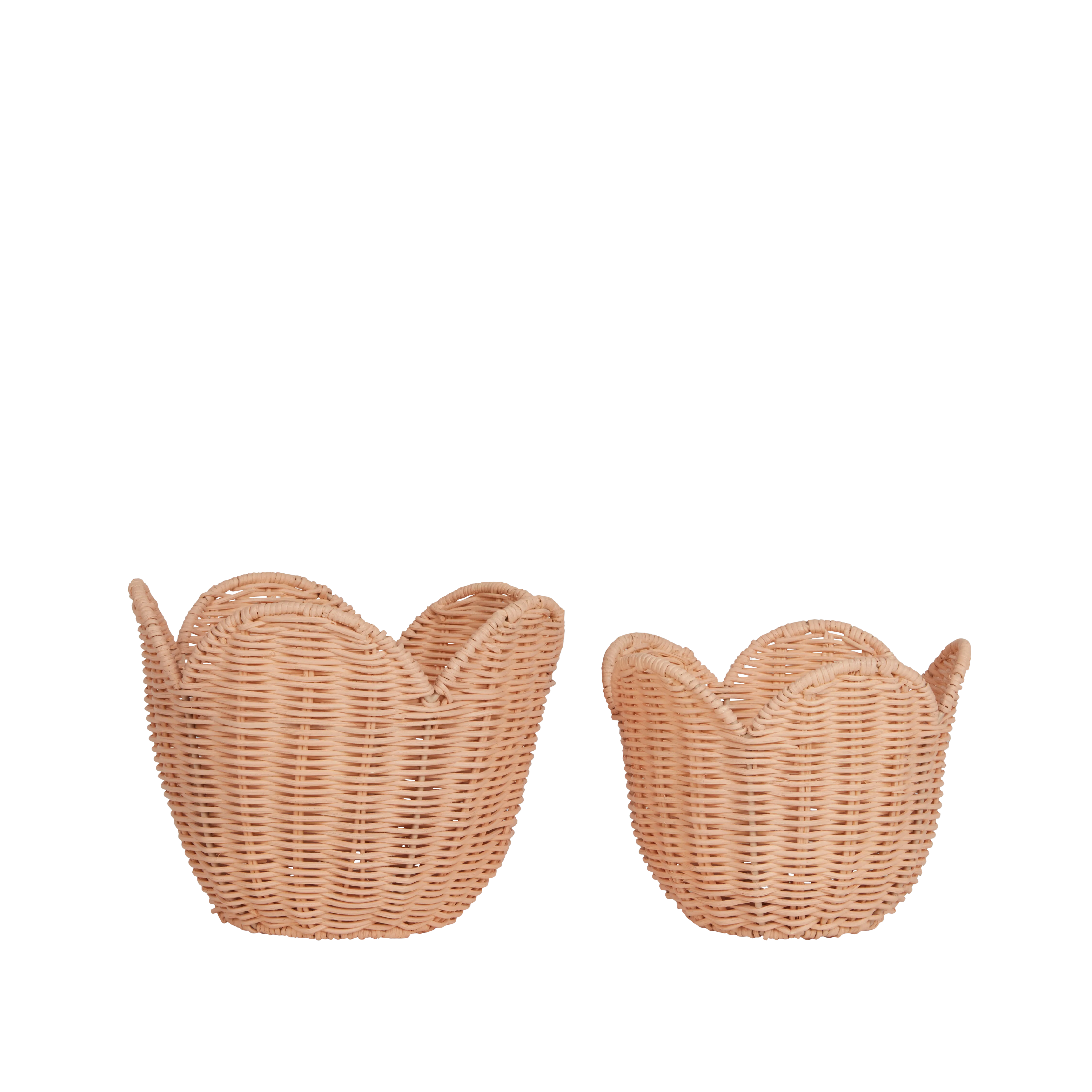Olli Ella Rattan Lily Basket Set - Seashell Pink