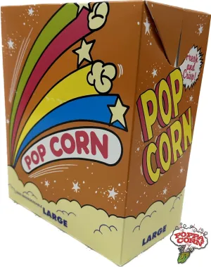 Orange Popcorn Box Large 250/case - 130OZ - 100% Biodegradable - BOX008