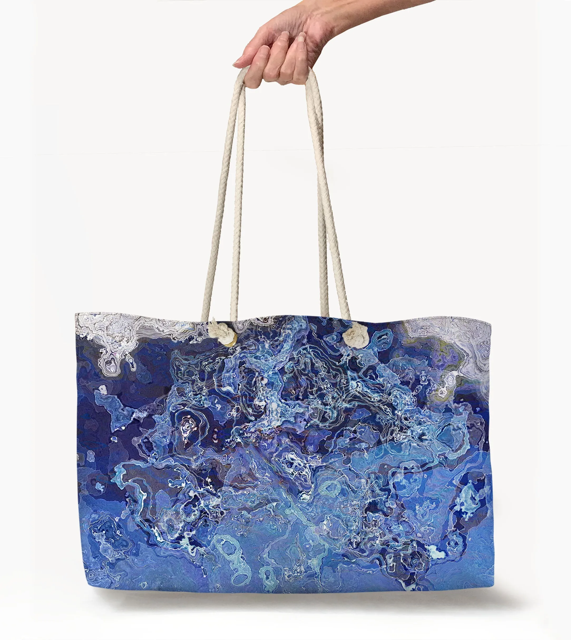 Oversized Tote, Blue Stone