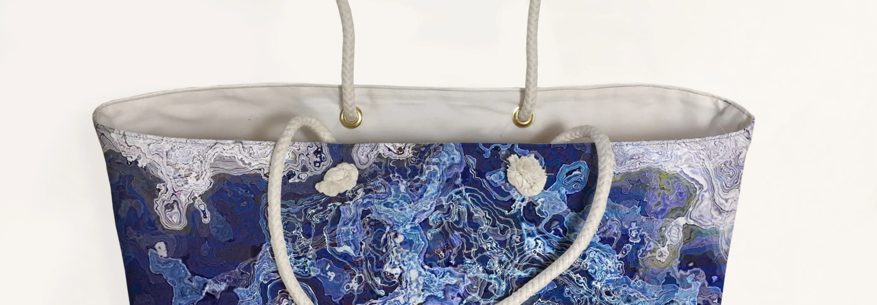 Oversized Tote, Blue Stone