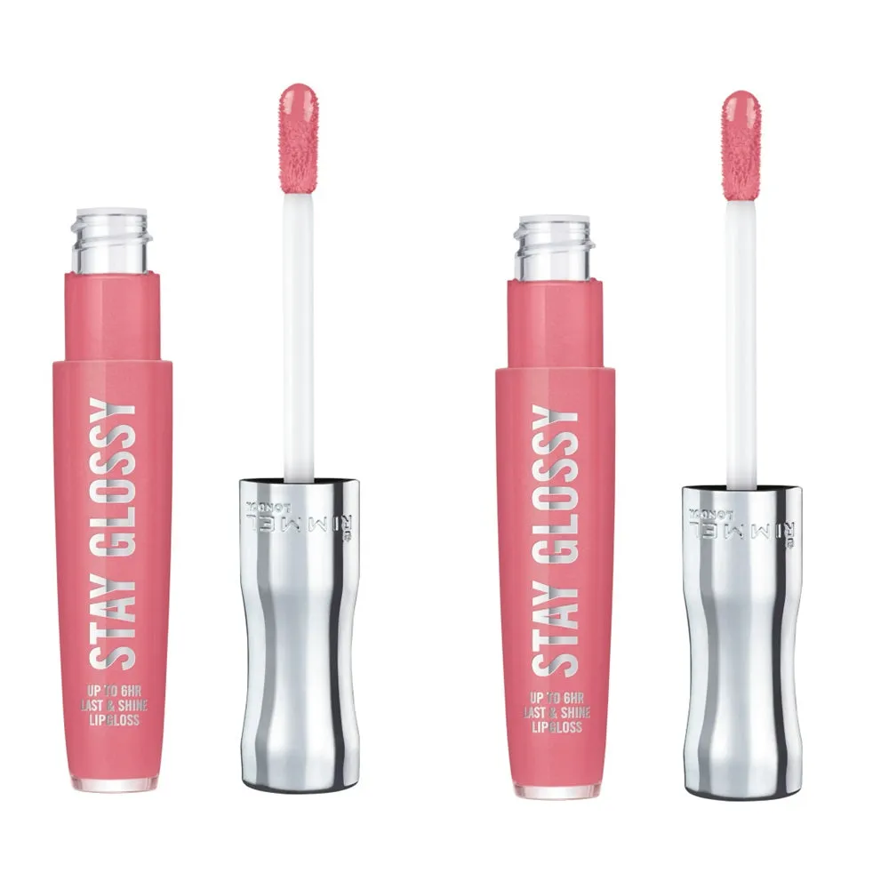 Pack of 2 Rimmel Stay Glossy 6HR Lip Gloss, Claridge's Ruby # 150